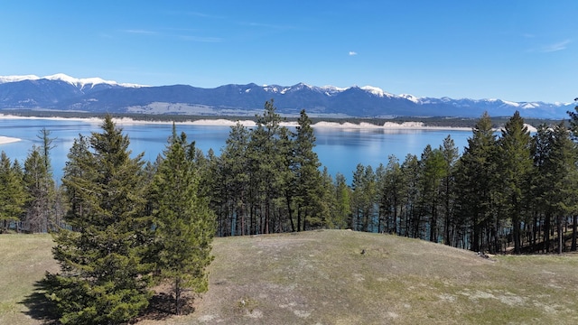 water view with a mountain view