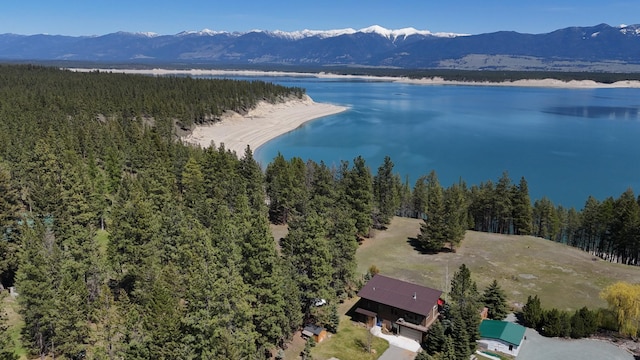 282 Mountain View Rd, Rexford, MT 59930 - aerial view of a water and mountain view and a heavily wooded area