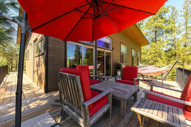 view of wooden deck