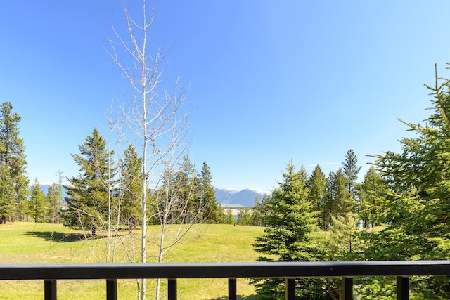 view of yard with a mountain view