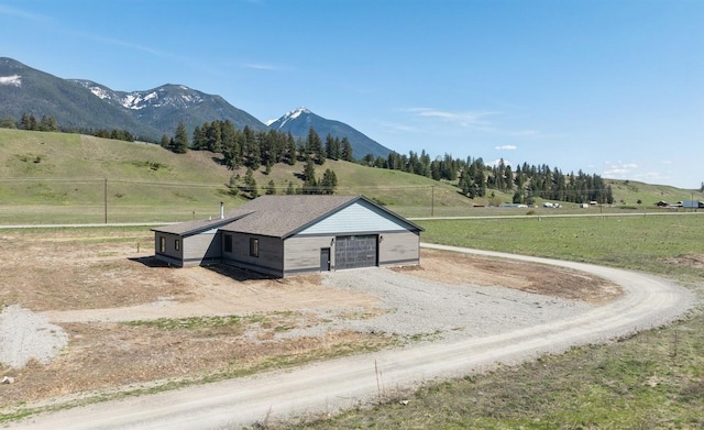 mountain view with a rural view