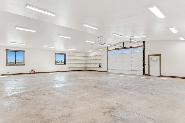 garage with baseboards