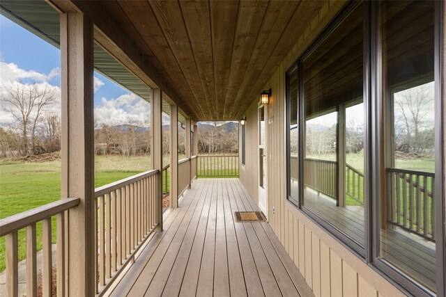 6280 Alamosa Ln, Bozeman, MT 59718 - deck featuring covered porch and a lawn
