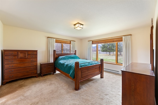 6280 Alamosa Ln, Bozeman, MT 59718 - bedroom with light colored carpet and a baseboard heating unit