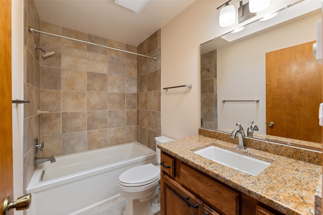 6280 Alamosa Ln, Bozeman, MT 59718 - bathroom featuring toilet, vanity, and shower / tub combination
