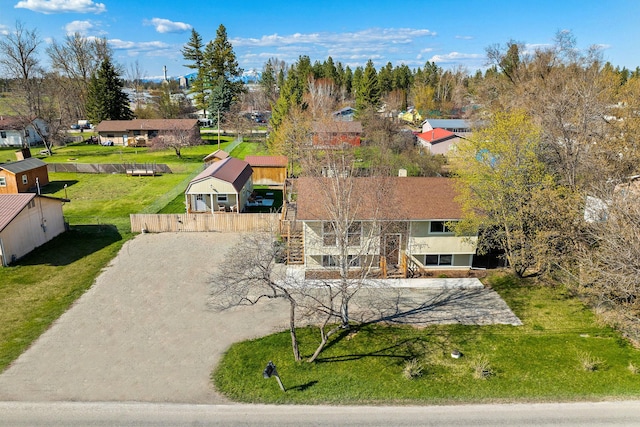 bird's eye view featuring a residential view