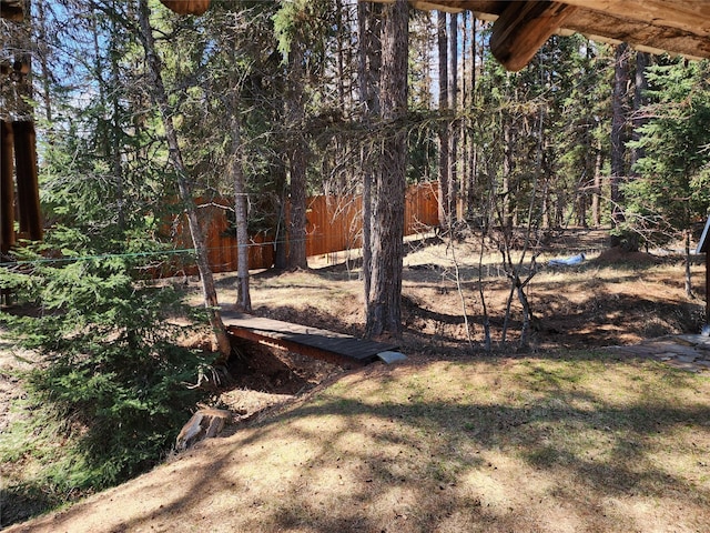 view of yard with fence