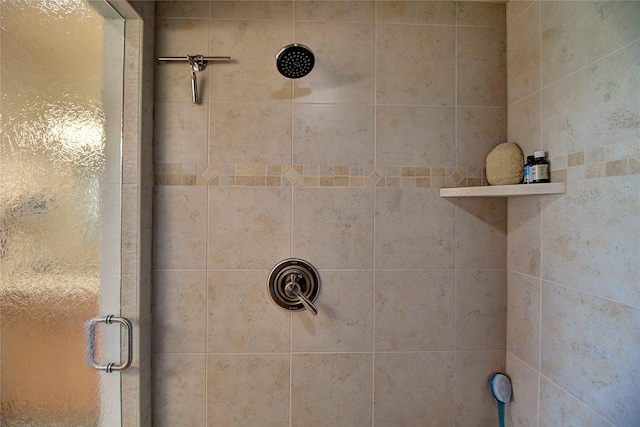 details featuring a shower stall