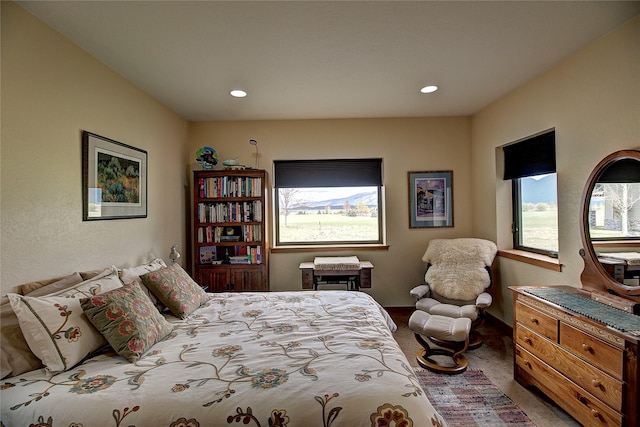 bedroom featuring recessed lighting