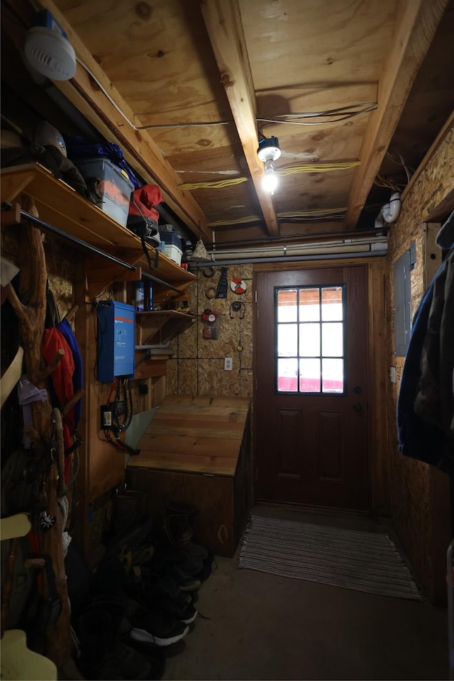 interior space with electric panel