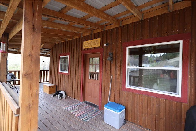 deck with a porch