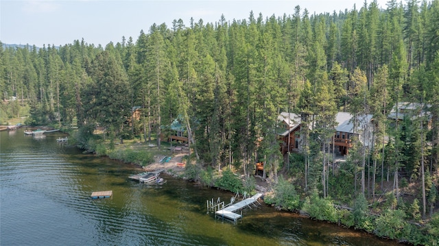 144 S Shore Pl, Seeley Lake, MT 59868 - aerial view of property's location with a heavily wooded area and a large body of water