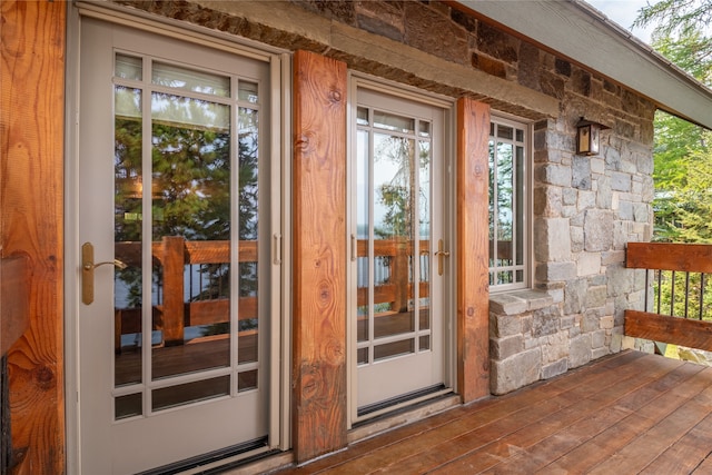 144 S Shore Pl, Seeley Lake, MT 59868 - doorway to property featuring stone siding