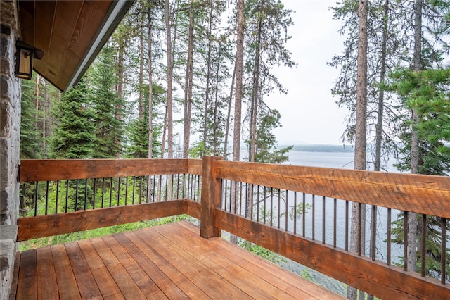 144 S Shore Pl, Seeley Lake, MT 59868 - deck featuring a water view