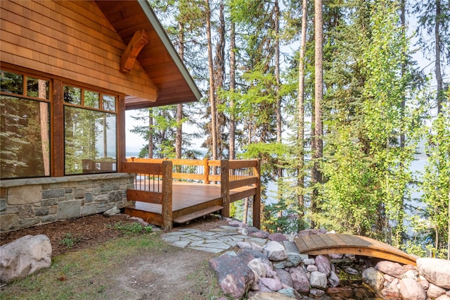 144 S Shore Pl, Seeley Lake, MT 59868 - view of wooden deck