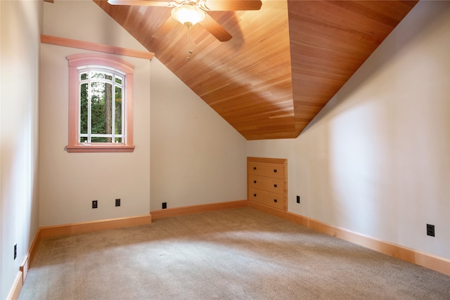 144 S Shore Pl, Seeley Lake, MT 59868 - additional living space featuring wood ceiling, carpet, a ceiling fan, and lofted ceiling