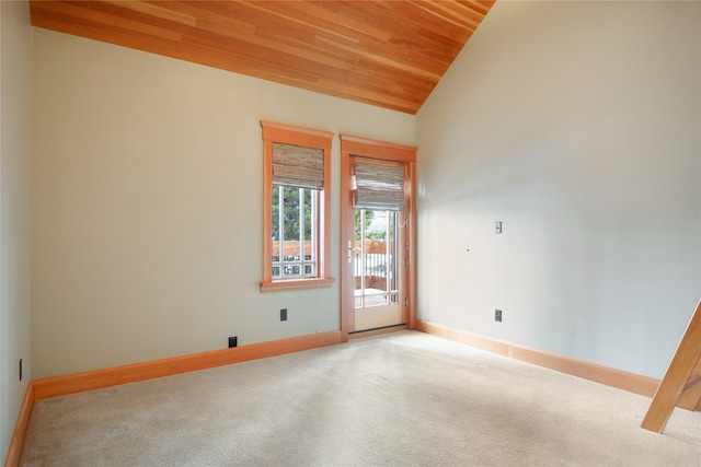 144 S Shore Pl, Seeley Lake, MT 59868 - carpeted empty room with vaulted ceiling and wooden ceiling