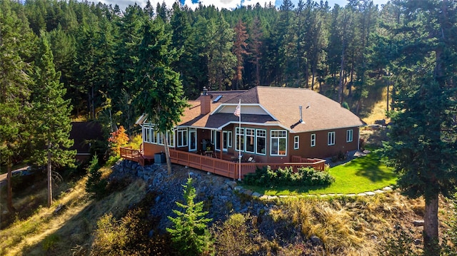 42746 Knuppel Ln, Big Arm, MT 59910 - view from above of property with a heavily wooded area
