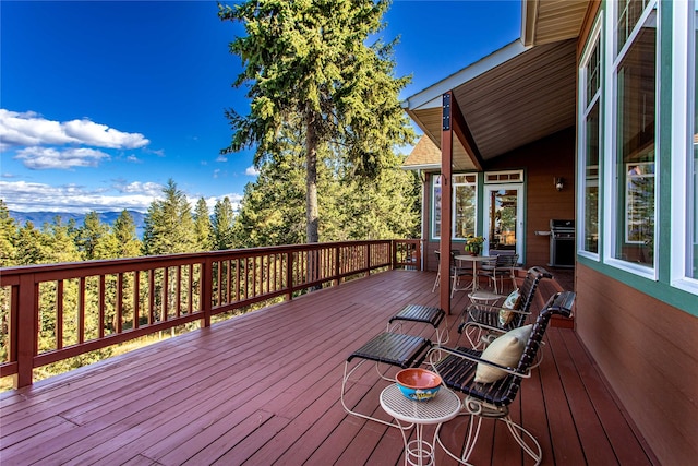 42746 Knuppel Ln, Big Arm, MT 59910 - view of wooden terrace