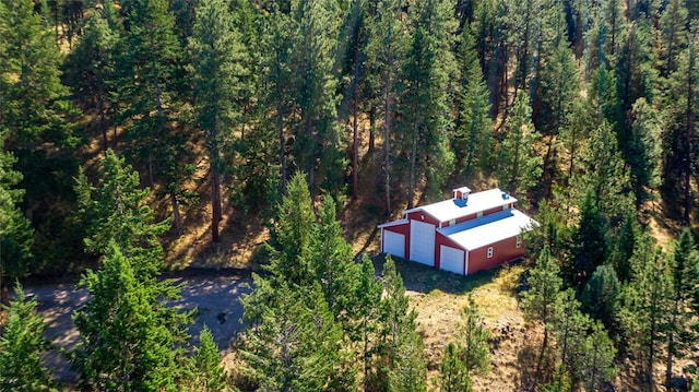 42746 Knuppel Ln, Big Arm, MT 59910 - view from above of property with a heavily wooded area