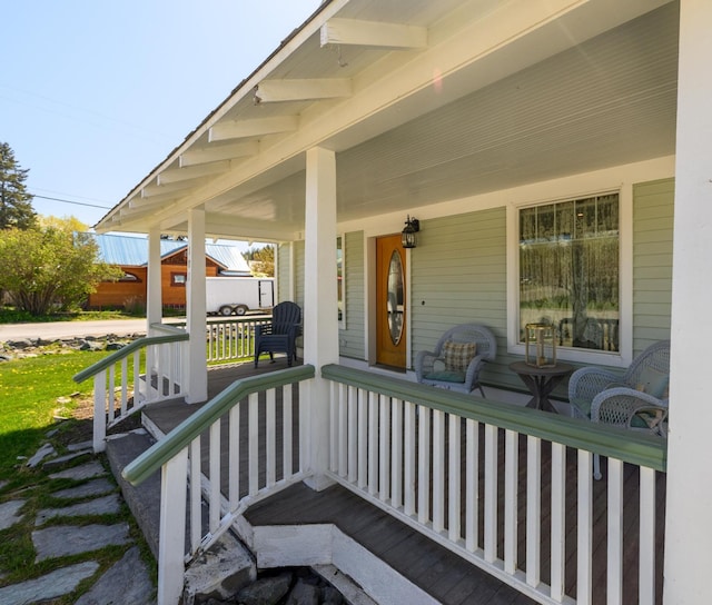 exterior space with covered porch