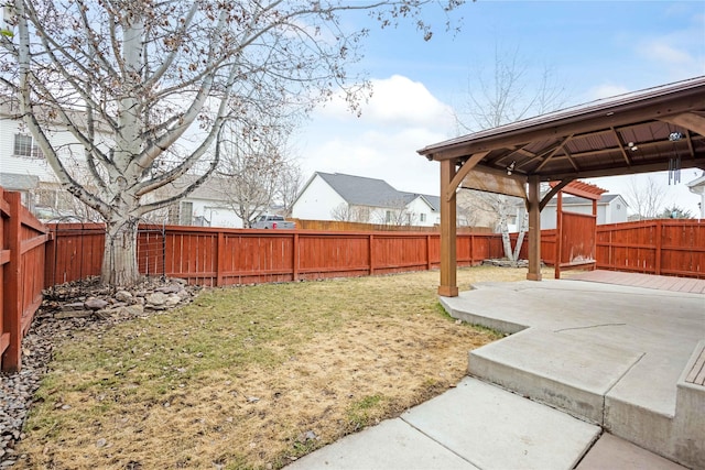 3817 Concord Dr, Missoula, MT 59808 - view of yard featuring a fenced backyard, a gazebo, and a patio area