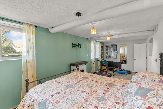 bedroom with a textured ceiling
