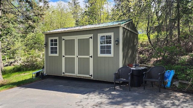 view of shed