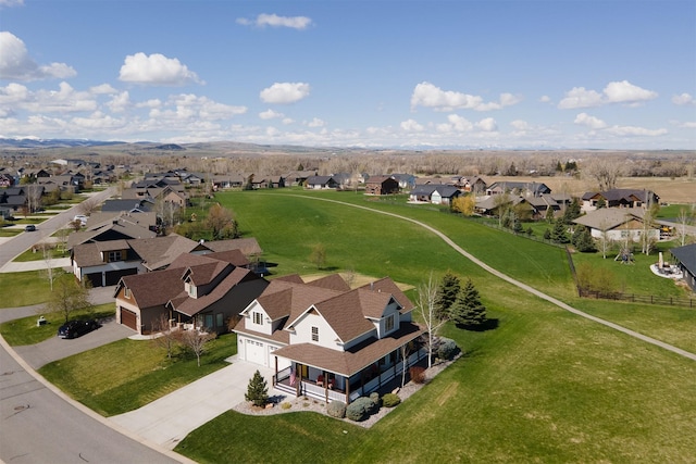 bird's eye view featuring a residential view