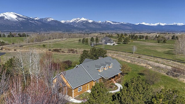 406 Back Nine Ln, Hamilton, MT 59840 - drone / aerial view with a mountain view and a rural view