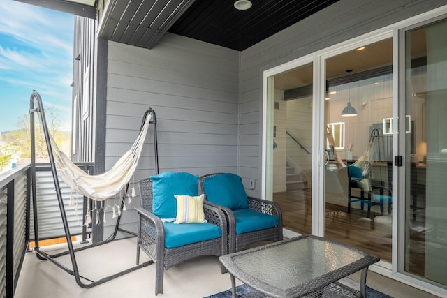 view of patio / terrace featuring a balcony