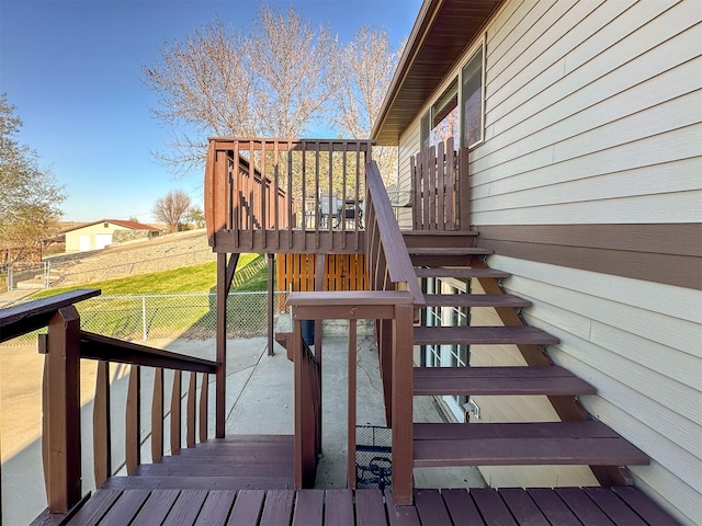 101 11th Ave N, Shelby, MT 59474 - wooden terrace with stairway and fence