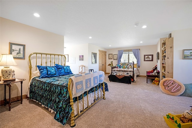 34426 Ridge Rd, Polson, MT 59860 - bedroom with carpet, recessed lighting, and baseboards