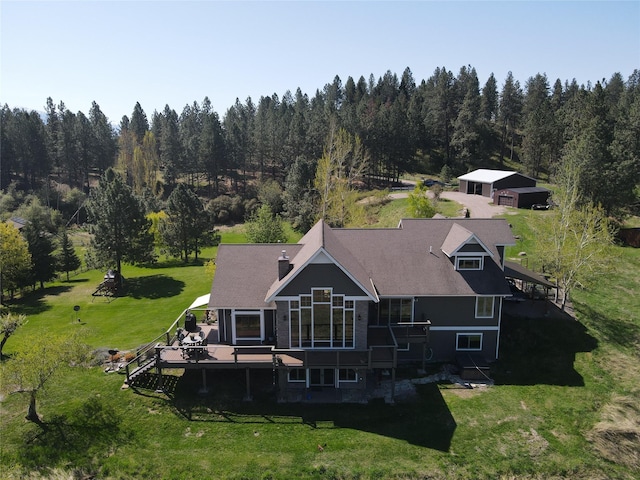 34426 Ridge Rd, Polson, MT 59860 - view from above of property with a heavily wooded area