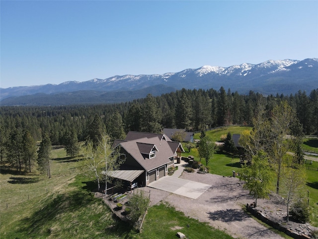 34426 Ridge Rd, Polson, MT 59860 - view from above of property featuring a heavily wooded area and mountains