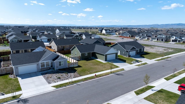 aerial view with a residential view