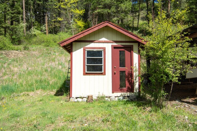 view of shed