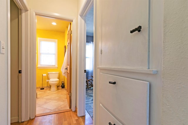 hallway featuring light wood-type flooring
