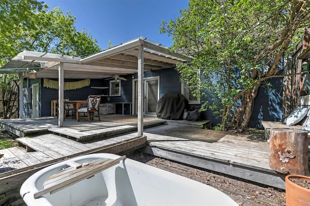 exterior space featuring a deck