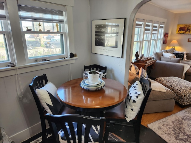 dining room featuring wood finished floors