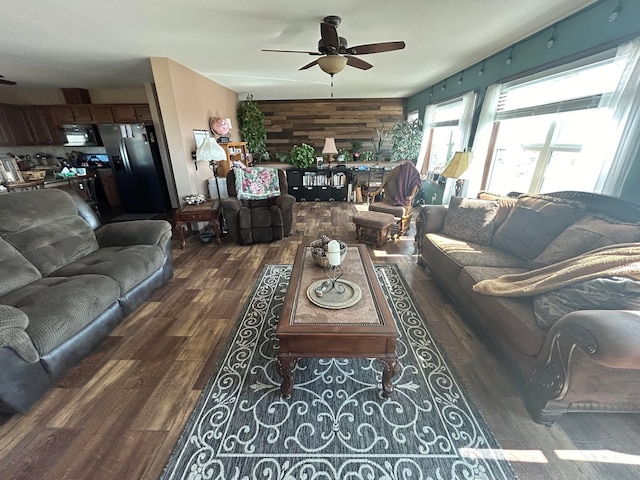 55 Mills Rd, Whitehall, MT 59759 - living room with ceiling fan and wood finished floors