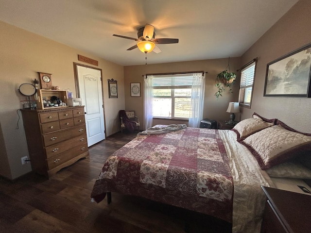 55 Mills Rd, Whitehall, MT 59759 - bedroom featuring dark wood-type flooring and a ceiling fan
