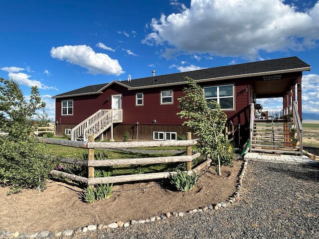 55 Mills Rd, Whitehall, MT 59759 - rear view of property featuring stairs