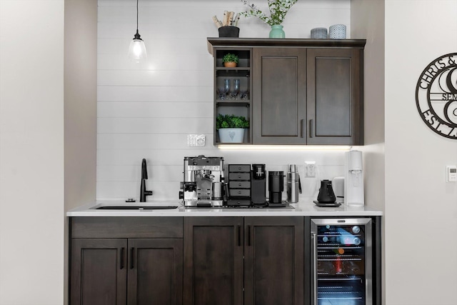 200 Ali Loop, Kalispell, MT 59901 - indoor dry bar with beverage cooler and decorative light fixtures