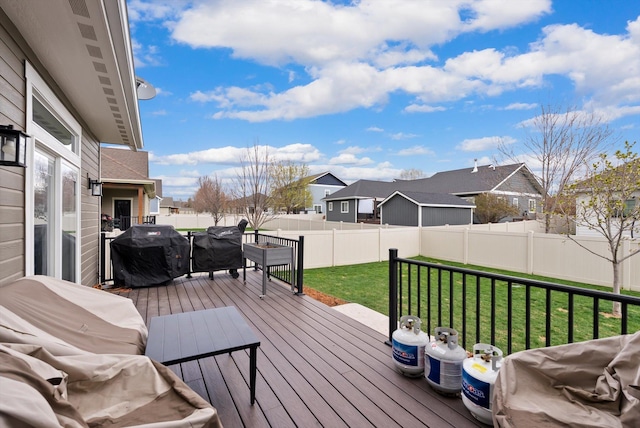 200 Ali Loop, Kalispell, MT 59901 - deck featuring a fenced backyard, a residential view, and grilling area