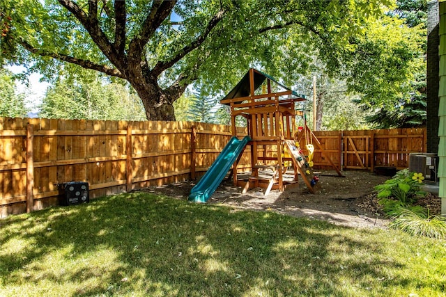 1004 Park Ave, Whitefish, MT 59937 - view of jungle gym featuring a fenced backyard