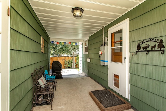 view of patio featuring fence