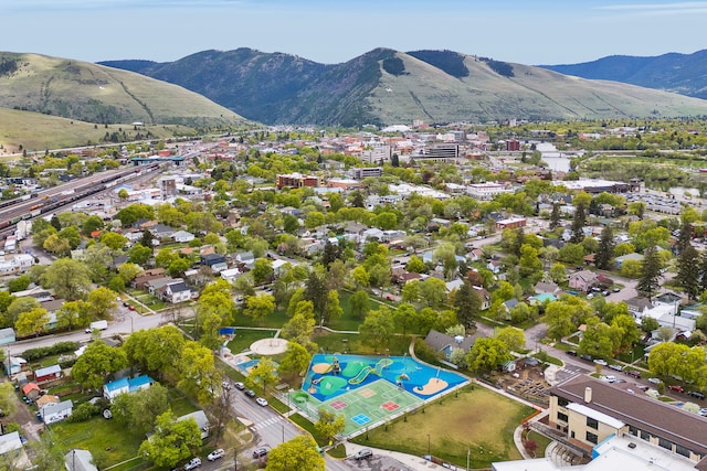aerial view of a mountainous background