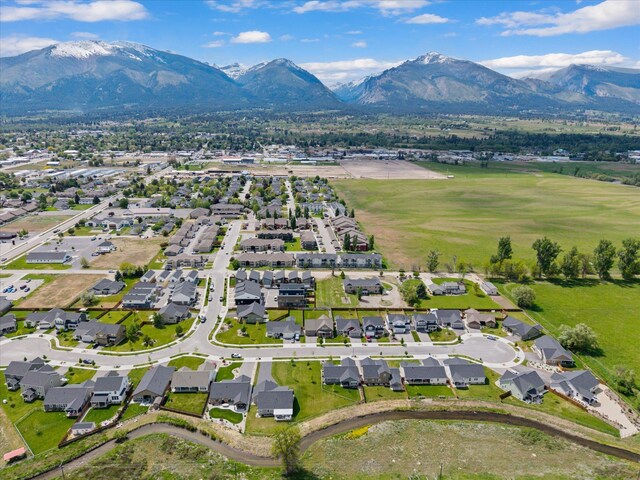 203 Kismet Ct, Hamilton, MT 59840 - aerial view of residential area featuring mountains