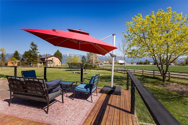 33766 W Shore Dr, Polson, MT 59860 - wooden terrace featuring a yard